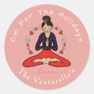 Om Voor De Feestdagen Yoga Sticker