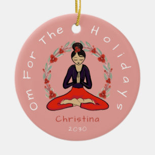 'Om Voor De Feestdagen' Yogi Sierad Keramisch Ornament