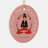 'Om voor de feestdagen' Yogi-vriendenornament Keramisch Ornament (Rechts)