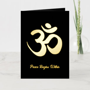 Om Vrede Begint Binnen Ademhalingsmeditatie Folie Wenskaart