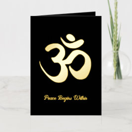 OM | Vrede begint binnenin | Ademhalingsmeditatie Folie Wenskaart