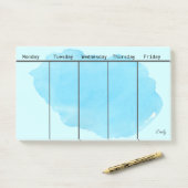 Om Waterverf aanbieden Blauw toevoegen Naam Groot Post-it® Notes (Op bureau)
