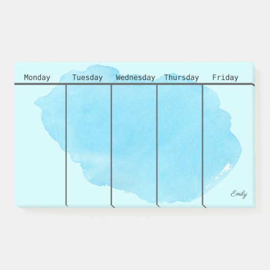 Om Waterverf aanbieden Blauw toevoegen Naam Groot Post-it® Notes (Voorkant)
