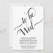 om wo elegante kalligrafie eenvoudige witte bruilo kaart (Voorkant)