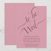 om wo elegante kalligrafie stoffige Roos bruiloft Kaart (Voorkant / Achterkant)