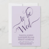 om wo te zijn elegante kalligrafie Paarse bruiloft Kaart (Voorkant)