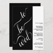 Om Wo te zijn Moderne Minimale Zwart & Wit Bruilof Kaart (Voorkant / Achterkant)