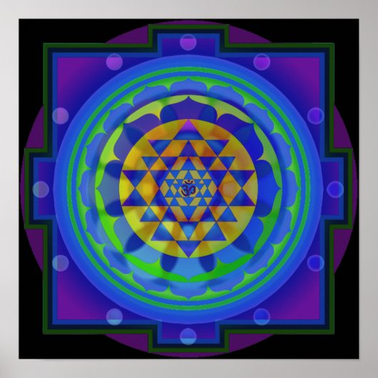 OM Yantra Mandala Poster (Voorkant)