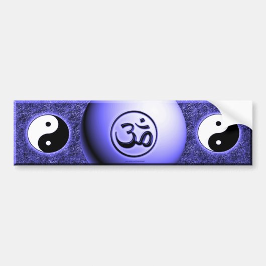 Om Yin Yang - Blue Bumpersticker (Voorkant)
