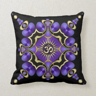 OM Yoga Arts Golden Paars Cushion Kussen