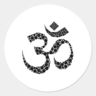 Om Yoga Aum Ohm Hindoe Meditatie Symbool Grafisch  Ronde Sticker