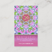 OM Yoga Energy Healing Pink Sparkle Visitekaartjes (Achterkant)