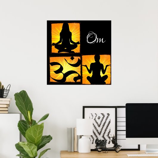Om Yoga Meditation Poster (Thuiskantoor)