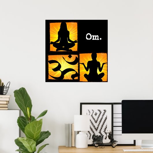 Om Yoga Meditation Poster (Thuiskantoor)