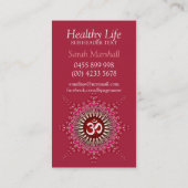 Om Yoga Pink Energy Healing New age Visitekaartjes (Achterkant)
