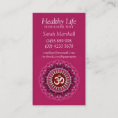 Om Yoga Pink Mandala New age Visitekaartjes (Achterkant)