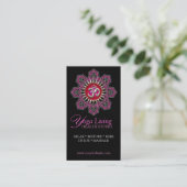 Om Yoga Pink Mandala Sparkle Visitekaartjes (Staand voorkant)