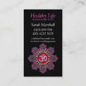 Om Yoga Pink Mandala Sparkle Visitekaartjes (Achterkant)