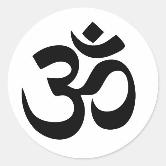 Om Yoga Ronde Sticker (Voorkant)