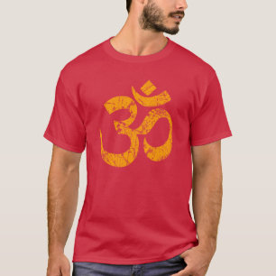 OM Yoga Spiritueel in Distressed Style vrienden T-shirt