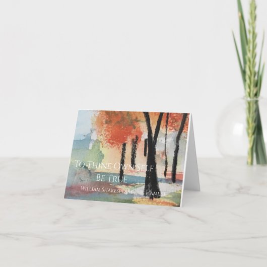 Om zelf waar te zijn bedankkaart (Voorkant)