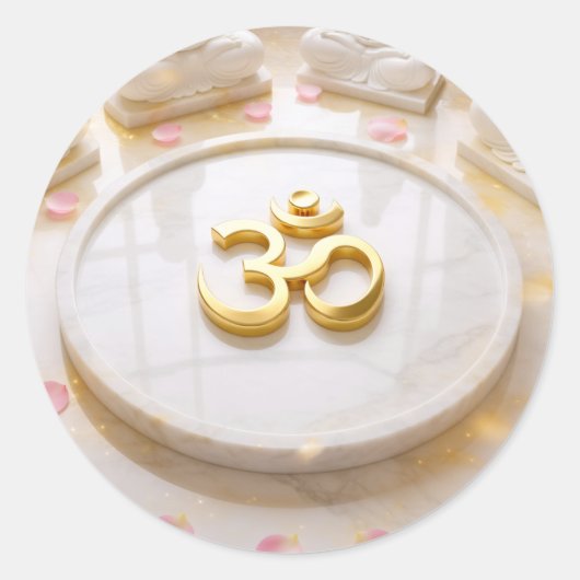 OM - ZEN BOEDDHISME RONDE STICKER (Voorkant)