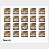 OM - ZEN BOEDDHISME VIERKANTE STICKER (Vel)