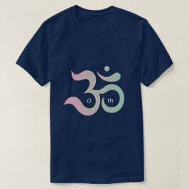 Om zen yoga workout fitness gym pastel donkerblauw t-shirt