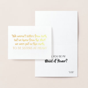 Om zusters te zijn - Sweet Bridesmaid Voorstel Folie Kaarten
