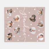 Oma 10-foto collage Elegante script roze stof Fleece Deken (Voorkant (Horizontaal))
