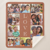 Oma 10 Fotocollage Terracotta Sherpa Deken (Voorkant)