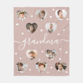 Oma 10-Photo Collage Elegant Script Dusty Pink Fleece Deken (Voorkant)