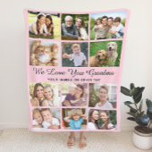 Oma 12 Photo Collage Pink Fleece Deken