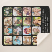 Oma 16 zwarte fotocollage sherpa deken (Voorkant (horizontaal))