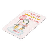 Oma 1e Moederdag Pinguïn Roze Magneet (Linkerzijde)