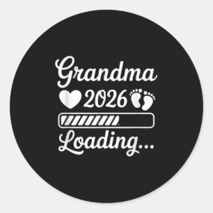 Oma 2026 Loading Zwangerschap Aankondiging New GR Ronde Sticker