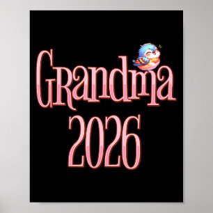 Oma 2026 Schattige Vogel Nieuwe Oma Zwangerschap O Poster