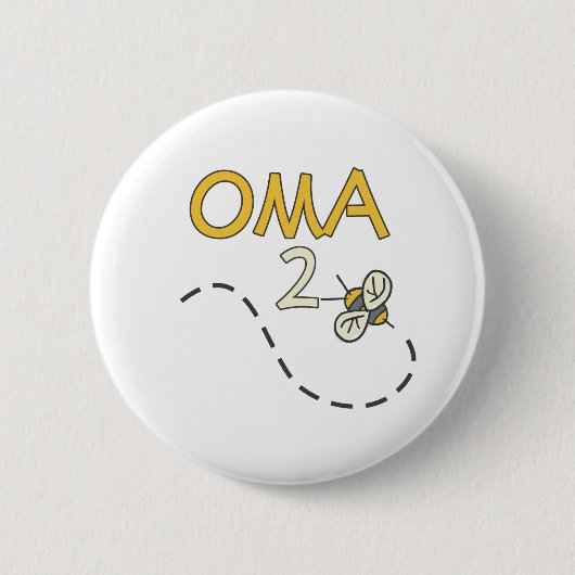 Oma 2 Bee Ronde Button 5,7 Cm (Voorkant)