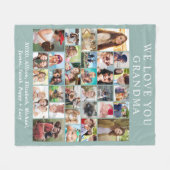 Oma 30 Fotocollage Sage Groen Fleece Deken (Voorkant (Horizontaal))