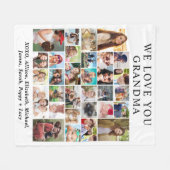 Oma 30 Fotocollage Wit Fleece Deken (Voorkant (Horizontaal))