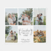 Oma 5-foto collage script tekst gepersonaliseerd fleece deken (Voorkant (Horizontaal))