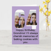 Oma 64ste verjaardag kaart (Gele Bloem)