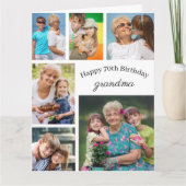 Oma 6 fotocollage elke leeftijd grote gelukkige ve kaart (Voorkant)