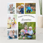 Oma 6 fotocollage elke leeftijd grote verjaardag kaart (Voorkant)