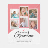 Oma 6 fotoscript roze fleece deken (Voorkant)