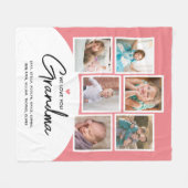 Oma 6 fotoscript roze fleece deken (Voorkant (Horizontaal))