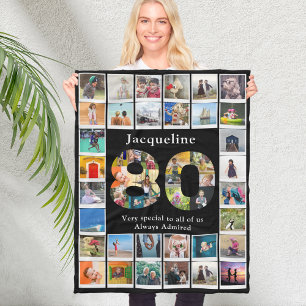 Oma 80ste verjaardag foto sjabloon fleece deken