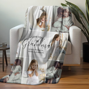 Oma 8-foto aangepaste tekst gepersonaliseerde cade fleece deken