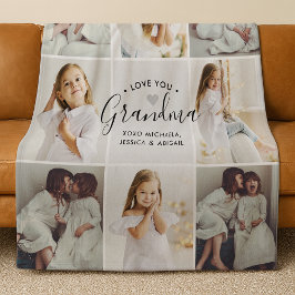Oma 8-Foto Aangepaste Tekst Persoonlijk Cadeau Fleece Deken