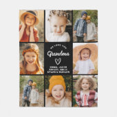Oma 8-Foto Collage Tekst Gift Gepersonaliseerd Fleece Deken (Voorkant)